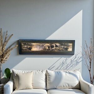 Rustic Bear Wall Art 30x8 | Cabin Lodge Wildlife Decor | Bear Family Scene